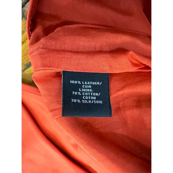 Lafayette 148 New York Women Orange Leather Jacket LIGTHWEIGTH size M NWOT - Picture 3 of 5